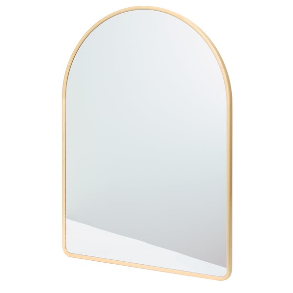 Arched Wall Hanging Acrylic Mirror with Wood Frame - Natural