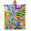 Colorful Flip-Flops Bed Blanket Kids Girls Summer Theme Sherpa Blanket