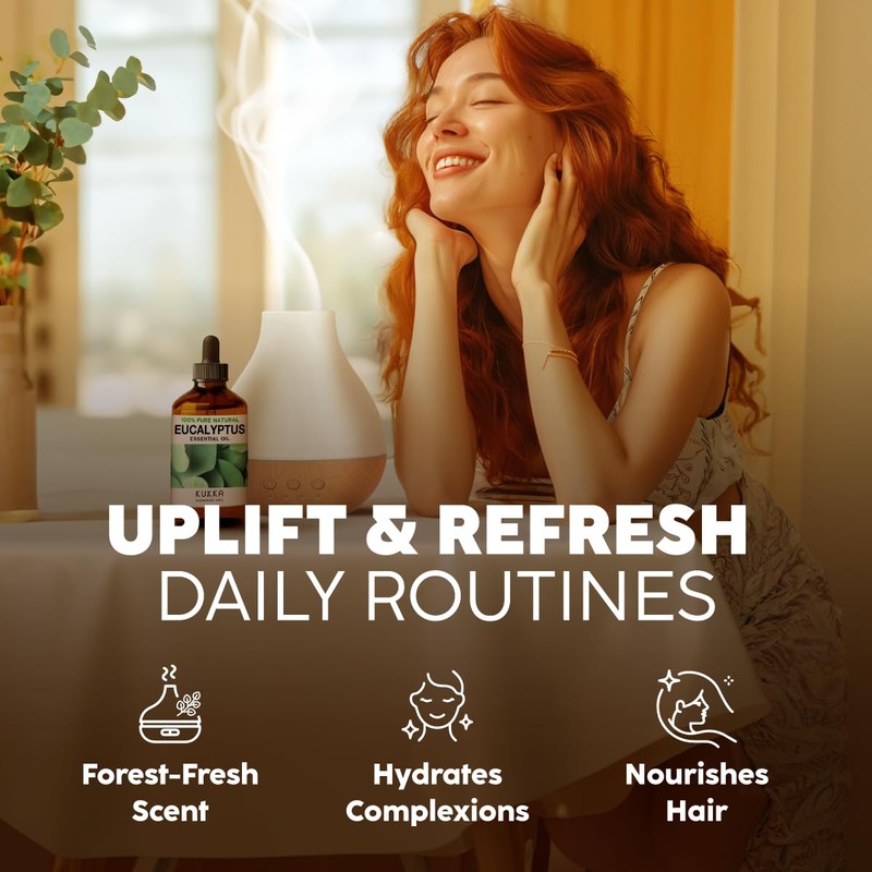 KUKKA essential oils Bergamot Essential Oil for Diffuser & Eucalyptus