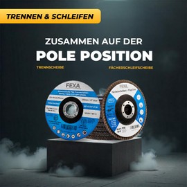 Fexa Cutting Discs Set 125 - Serrated Disc Grit 40/60/80 Set of 5 Brown Corundum 125 mm - 10 x Cutting Disc Flap Discs for Angle Grinder - Stainless Steel 125 mm