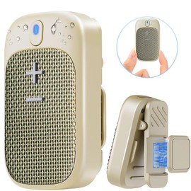 Wearable Speaker, Portable Bluetooth Speakers with Built-in Magnet, Outdoor IPX5 Waterproof, and Built-in Speakerphone w/Microphone for Hands-Free Music & Calls - Color: Black