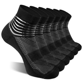 IRAMY Compression Ankle Support Socks Coolmax Wicking Cushioned Athletic Plantar Fasciitis Relief Men Women 3 Pairs