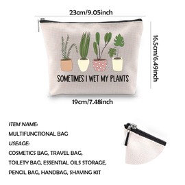 WCGXKO Plant Lover Gift Sometimes I Wet My Plants Funny Gardening Gift Zipper Pouch Cosmetics Bag for Plant Mom (I Wet My Plants CA)