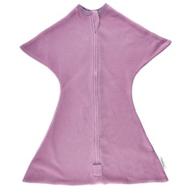 SleepingBaby Zipadee-Zip Transition Swaddle - Fleece Baby Swaddling Blanket with Zipper - Lavender, Small (4-8 Month)