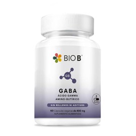 BIO B | GABA 800mg por porción | Dormir y Relajación | 100% GABA (Ácido gamma amino-butírico), 60 Cáps