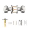 Probrico Brushed Satin Nickel Flat Ball Round Interior Door Handles