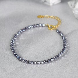 Unbranded Natural Hematite Gemstone 2mm Beaded Bracelet Healing Layering Women Bracelet