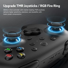 8Bitdo Ultimate 2 Wireless 2.4G Controller (TMR Joystick Update), Star-Ring RGB Lights, Adjustable Trigger Locks, Gamepad with Charging Dock for Windows PC, Android (Black)
