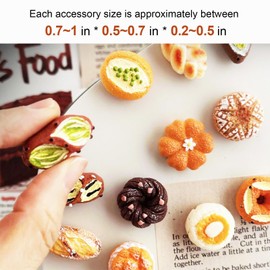 MILEDU 24Pcs Mini Bread Strong Fridge Magnets, Fun 3D Resin Decorative Refrigerator Magnets, Funny Small Food Magnets for Fridge, Cute Decoration, for Whiteboard Fridge Lockers Kitchen Office Home