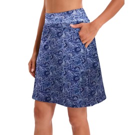 Jhsnjnr Women's Tennis Skirt Casual Knee Length Golf Skirts with Pockets Workout Athletic Skort