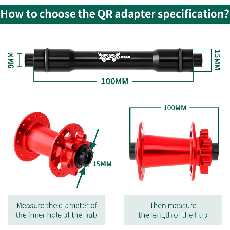 MUQZI Bicycle QR Adapter 12 to 9mm Front Wheel Hub