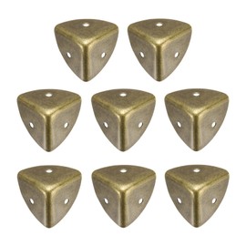 sourcing map 8PCS Metal Corner Protector 1.5 x 1.5 x 1.5 Inch Box Edge Guard Protector Zinc Alloy Cabinets Speaker Corners Protector for Furniture Decorative (Vintage Bronze Tone)