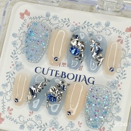 Sky Pixie Handmade Nail Tips - Oval XL / 스카이 픽시 수제네일팁 - 오벌XL