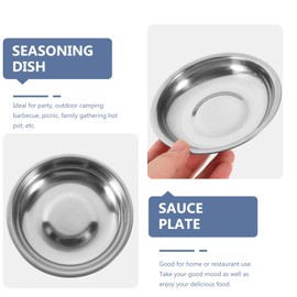 Healeved 10PCS Stainless Steel Sauce Dishes Metal Bowls Mini Bowls Dipping Bowls Seasoning Dishes Sushi Saucers Sauce Cups Appetizer Plates Soy Sauce Dish Serving Side Dish