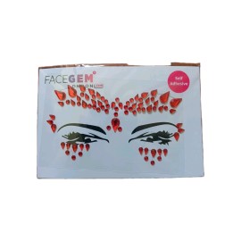 Face Gem - 6 Sets Assorted Face Jewels Temporary Tattoo Acrylic Crystal Stickers