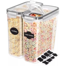 Utopia Kitchen 4 Liter Clear Food Storage Container Set Of 2 Airtight Cereal Organizers