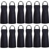 TESIN 12 PCS Plain Color Bib Apron Adult with 2