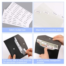 Budget Planner Budget Binder, Budget Planner Money Envelopes, Budget Planner with Cash Envelopes, Budget Folder, Budget Binder, Wallet PU Leather with Tab Stickers and Dividers (Pack of 11)