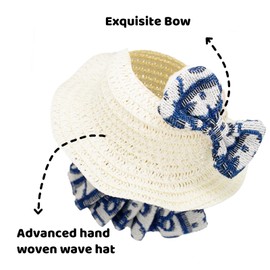 Doll Clothes for 17cm Dolls, Premium Handmade Fashion Clothes 3 Piece Set Including a Weaving Hat, Clothes and Bow with High-End Dolls Accessories for Play & Display - Pure Blue (No Doll No Logo)