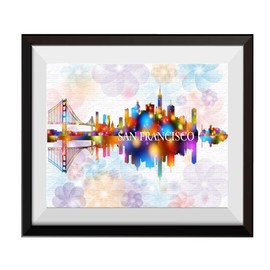 Uhomate San Francisco Skyline Home Canvas Prints Wall Art Inspirational Quotes Wall Decor Living Room Bedroom Bathroom Artwork C009 (11X14)