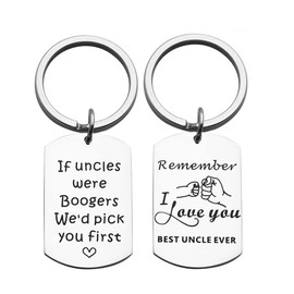 Huiuy Funny Uncle Gifts Uncle Keychain from Niece Nephew for Christmas Uncle Birthday Gift Fathers Day Uncle Gift (If uncles were boogers Keychain)
