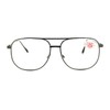Clear Lens Glasses Bifocal Reading Lens Vintage Square SpringHinge Gunmetal+2.75