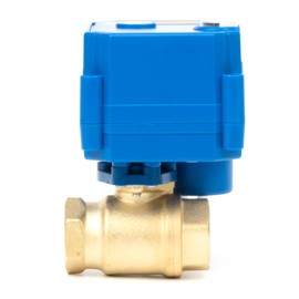 U.S. Solid Motor Ball Valve with Manual Function - 1/2 Inch Brass, Full Bore, 85-265 V AC, 2-Wire Automatic Return, Closed without Current