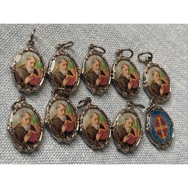 Saint Benedict Medal Pendant Charm | Silver Tone | Medalla de San Benito