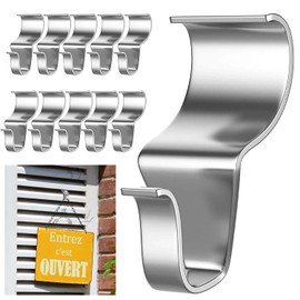 2024 Improved Vinyl Siding Stainless Steel Hooks - Pack of 10, Heavy Duty Siding Hooks for Vinyl Siding, No Drilling Required, Robust Siding Clips for Outdoor Wall Decorations and Wreaths