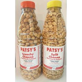2-pack Patsy's Channa (Chick Peas or Garbanzo) "Salted" (Crunchy Channa & Split Channa)