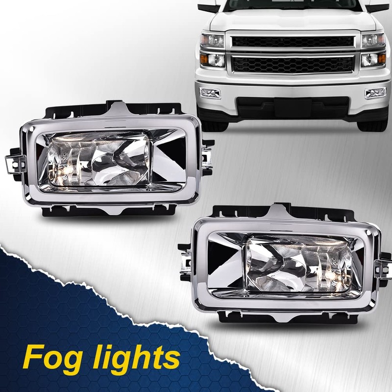 DOTCOM Fog Lights Lamp Compatible with Chevy Silverado 2013 2014