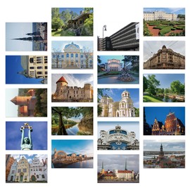 Dear Mapper latvia Vintage Landscape Postcards Pack 20pc/Set Postcards from Around the World Greeting Cards for Business World Travel Postcard for Mailing Decor Gift