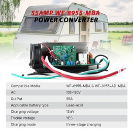 WF-8955-MBA,55 Amp for WF-8955PEC Power Converter,14.6V Three Stages Smart Charge for RV Lithium Battery,Compatible with WF-8955-MBA,WF-8955-AD-MBA