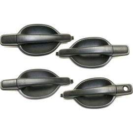 HDOZTOJI Car Door Handle Exterior Front Rear Left Right 4pcs Black Textured Black for Mitsubishi for Endeavor XLS 04-05 & Limited 04-06 & LS 04-08 10-11 & SE 07-08 10-11 MR987492 MR987491