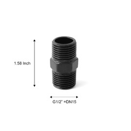 1/2" Black Hex Steel Threaded Pipe Nipple, Home TZH 10 Pack 1/2” Threaded Pipe Nipples for Steam-punk Vintage Shelf Bracket DIY Plumbing Pipe Decor Furniture（10, Black 1/2")