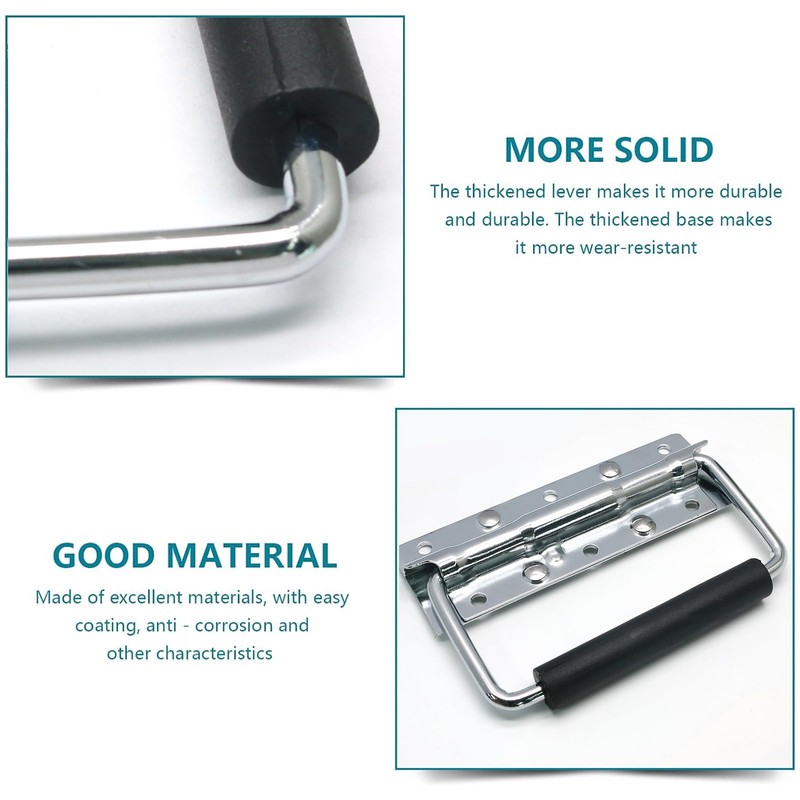 Bonsicoky 2 Pcs 4.92" Spring Loaded Handle with Rubber Grip,