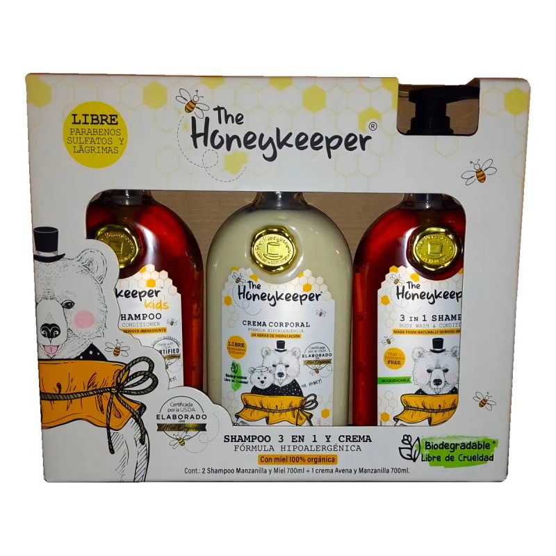 Kit The Honeykeeper Shampoo 3 En 1 Y Crema 700ml