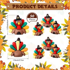 Halloscume 100 Pcs Thanksgiving Mini Turkey Figurine to Hide and Seek Tiny Fall Decor Rubber Miniatures Turkey Ornaments for Autumn Home Table Tray Thanksgiving Decorations