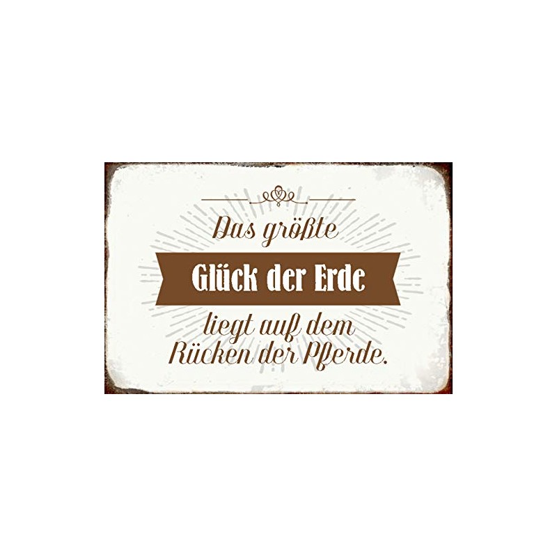 Schatzmix Tin Sign with German Text "Das größte Glück der