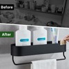 Hodzeed No Drilling Shower Shelf with Towel Rail Bar -