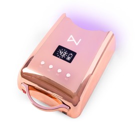 M - NEO Cordless & Rechargeable Nail Curing Lamp 78W with 4 LCD Time Display Timer, Auto Sensor, and Spacious Interior for All Hand Sizes and Nail Lengths (Metallic Rose Gold)