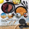 Mtgluk Wheat Straw Dinnerware Set for 4, Plastic Plates, Bowls,