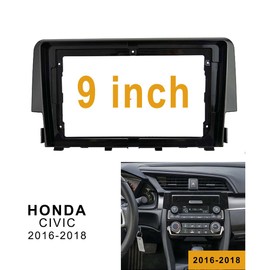 Fits for Honda Civic 2016-2019 Car Radio Stereo Fascia Frame Double DIN 9 inch Dash Installation Mounting Kit