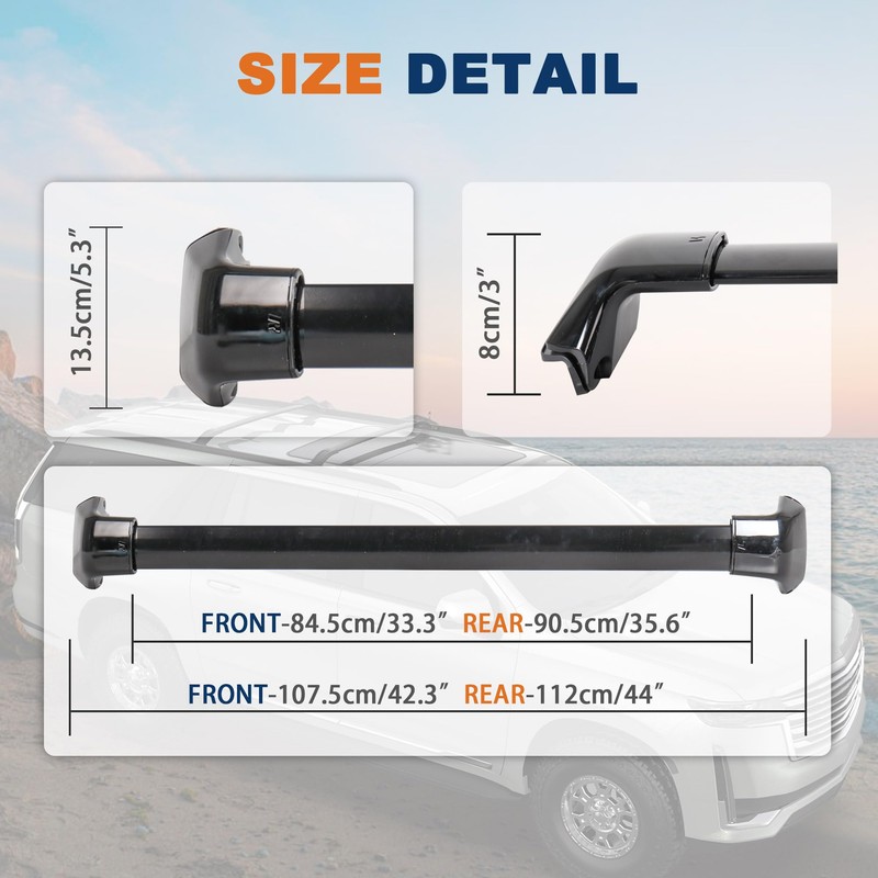 KUIPERAUTO 165lbs Aluminum Roof Rack Cross Bars Compatible for 2012