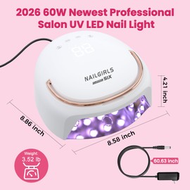 UV Nail Lamp NAILGIRLS Professional Nail Lamp Salon Fast Dryer Machine, UV Light for Gel Nails wiht 4 Timer Setting for Salon Manicures & Pedicures