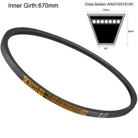 TA-VIGOR A-27 Drive V-Belts 27" Inner Circumference 13mm/ 1/2" Width, Wrapped Rubber Transmission Belt for Compressors, Pumps, Air Conditioning Systems