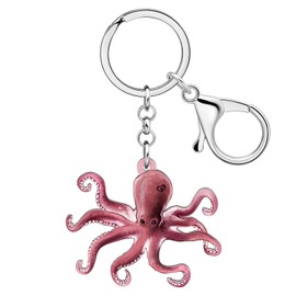 DALANE Acrylic Jellyfish Octopus Keyring Sea Animals Car Key Ring Gifts for Women Girls Bag Charms Accessories, beige