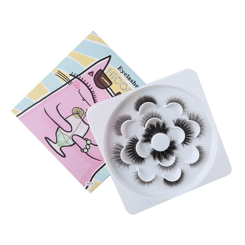 7 Pairs of 3D False Eyelashes, 6D Natural Thick Handmade
