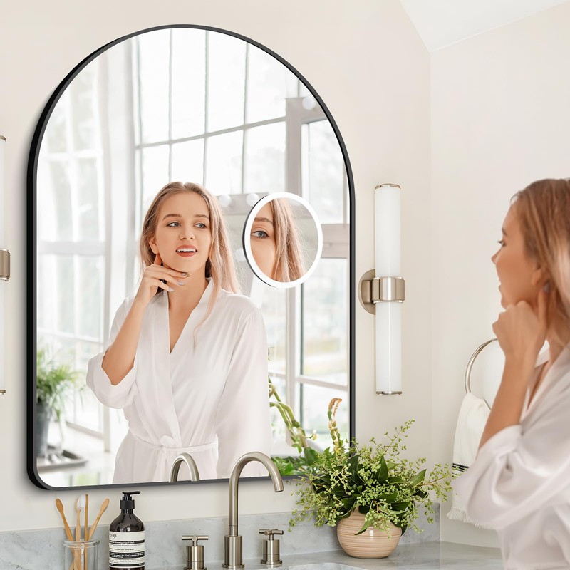 HuuppHip 30x Magnifying Mirrors with Light, Large 15 cm, 3