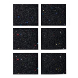 Nicoman Treadmill Mat Pad Heavy Duty Fitness Gym Treadmill Pad, High Density Floors Carpets Protectors Home Gym Anti-slip Shock Absorbent 15mm 10 x 10cm (Galaxy Black, 6 Pack)